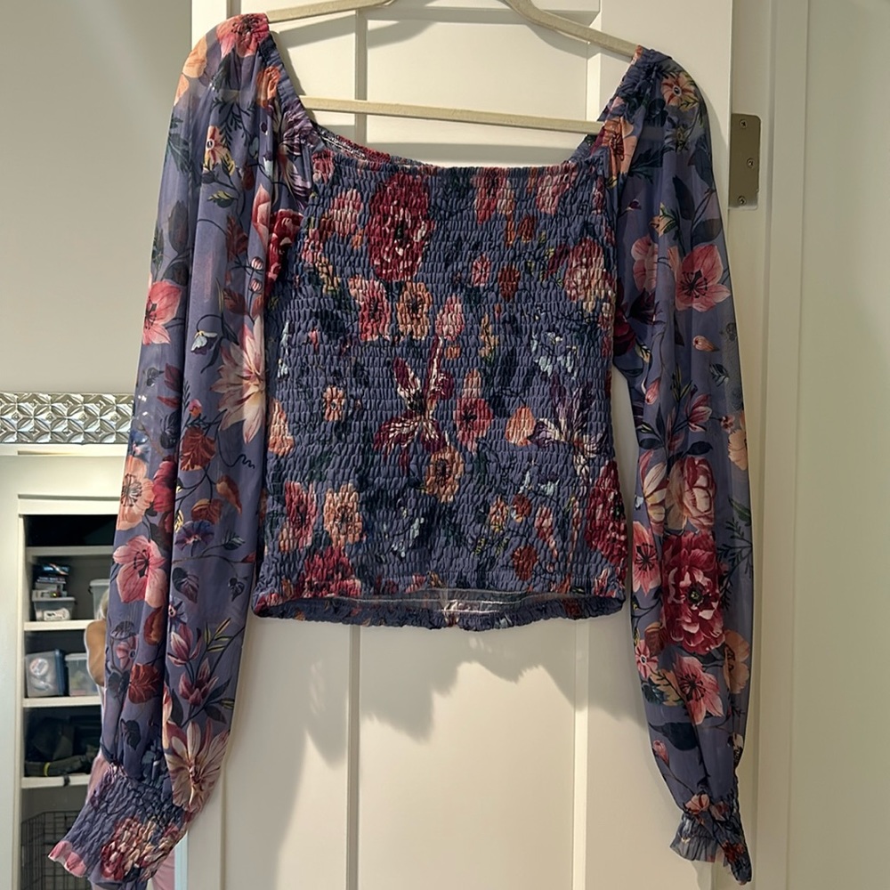 Blouse can be worn on or off shoulder